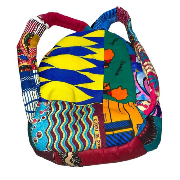 African Mixed Print Quilted Mini Backpack - Picture 4 of 4